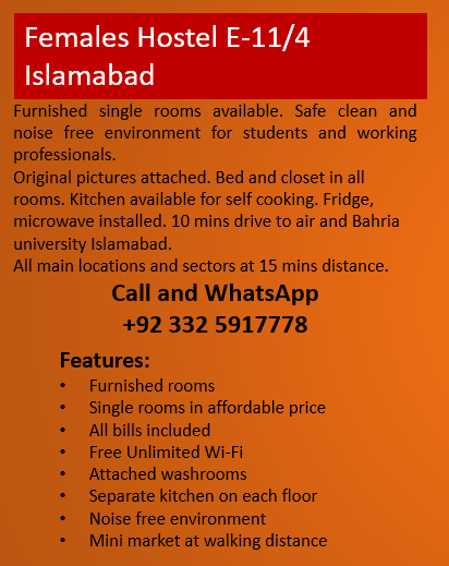 Females Hostel E-11/4 Islamabad
